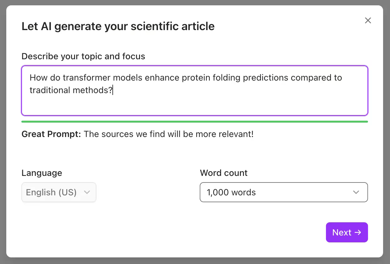 Generate scientific text with citations